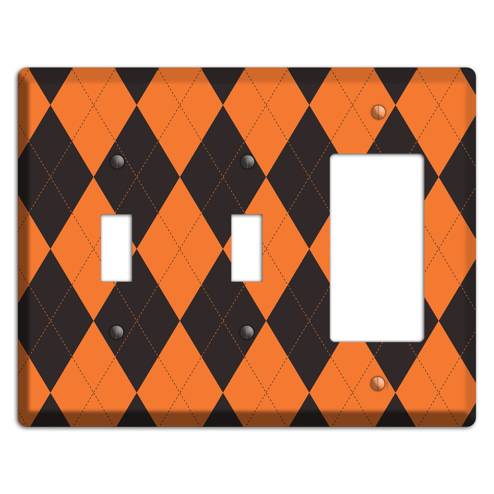 Orange Argyle 2 Toggle / Rocker Wallplate
