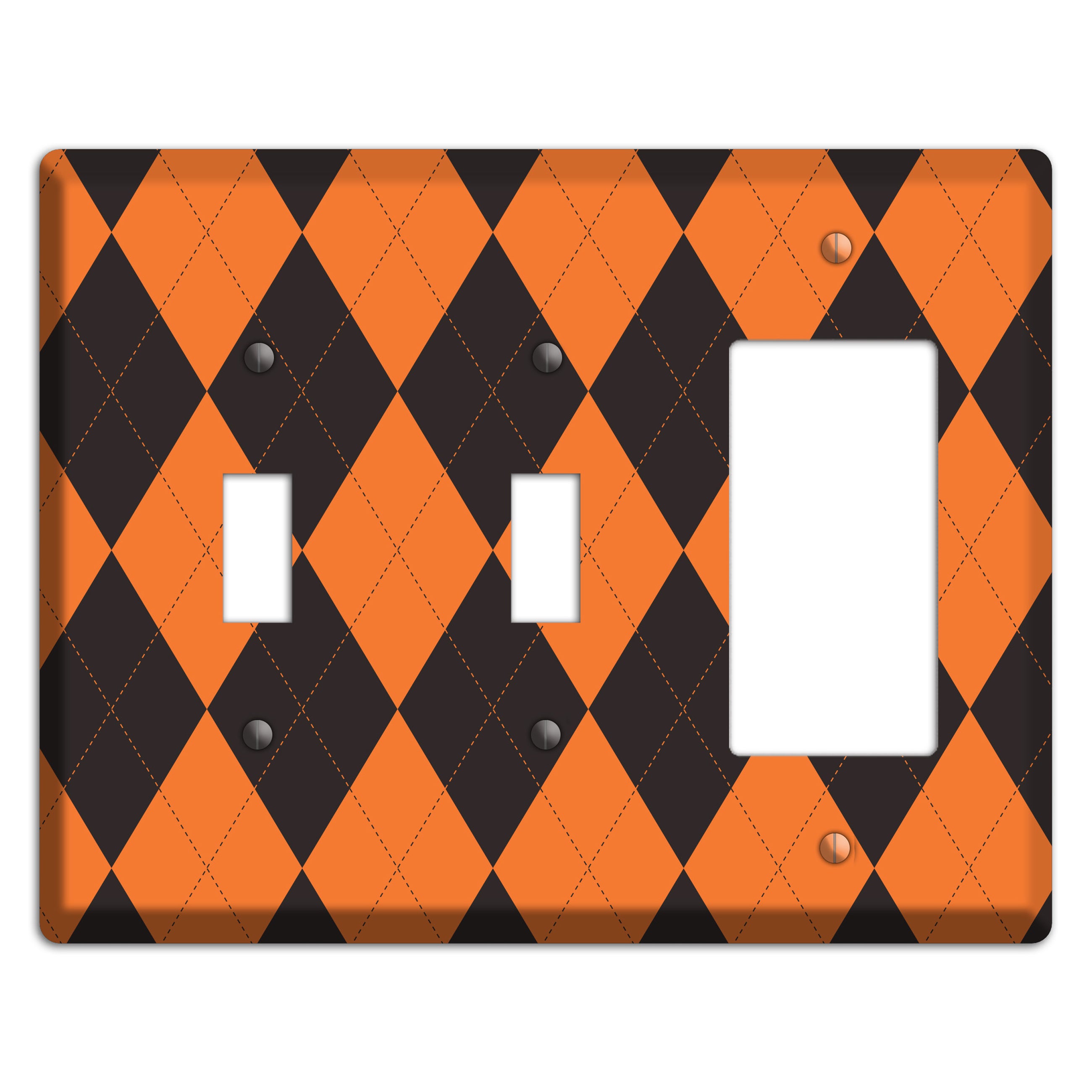 Orange Argyle 2 Toggle / Rocker Wallplate