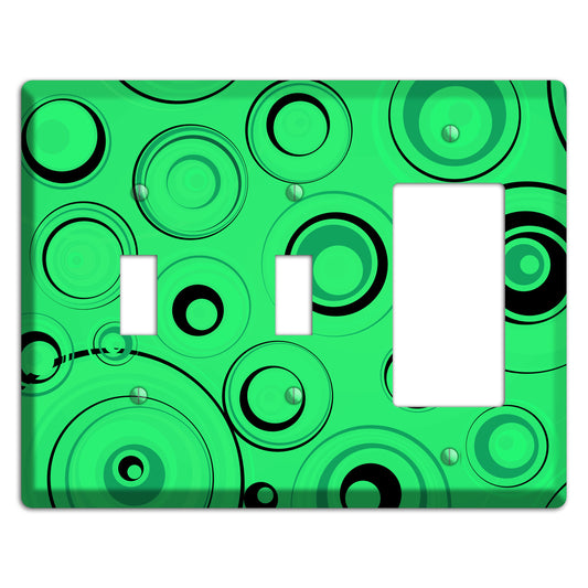 Bright Green Circles 2 Toggle / Rocker Wallplate