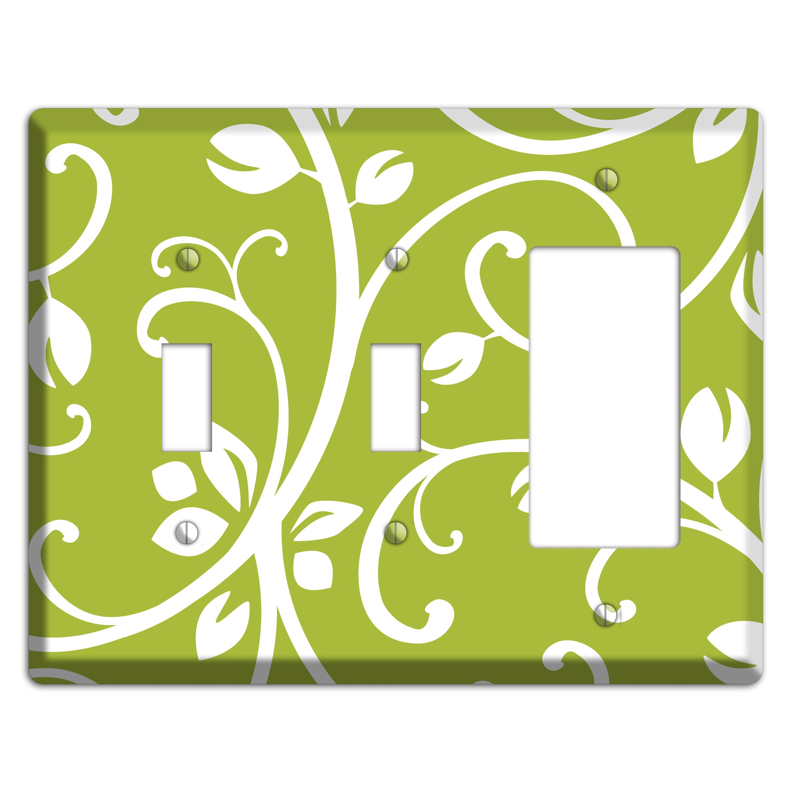 Green Bud Sprig 2 Toggle / Rocker Wallplate