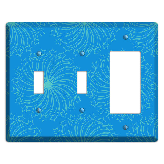 Multi Blue Star Swirl 2 Toggle / Rocker Wallplate