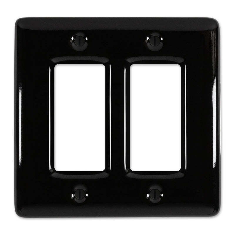 Metro Black Ceramic 2 Rocker (GFI):Wallplatesonline.com