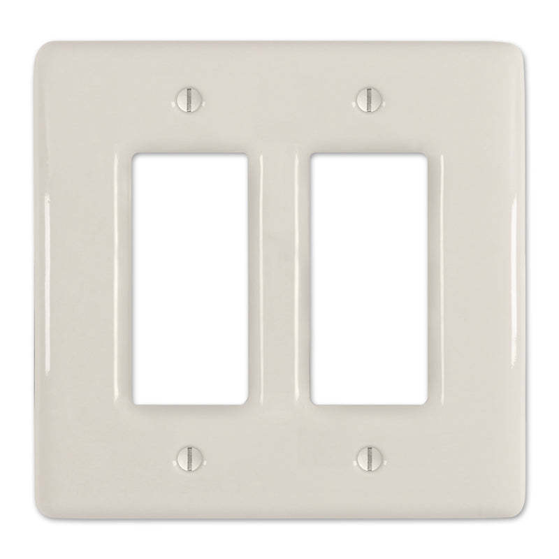 Metro Biscuit Ceramic 2 Rocker (GFI):Wallplatesonline.com