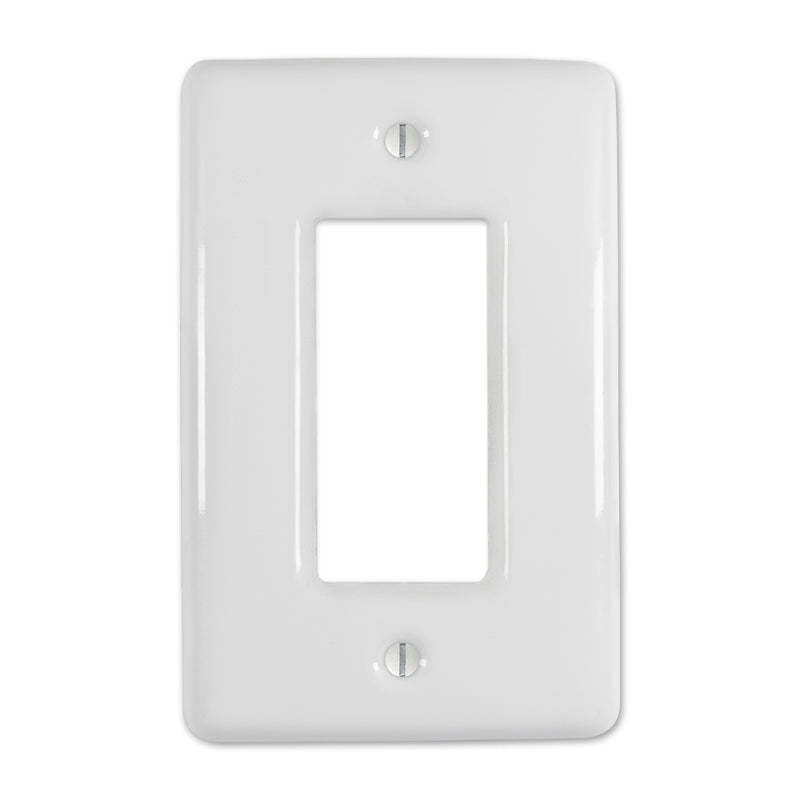 Metro White Ceramic 1 Rocker (GFI):Wallplatesonline.com