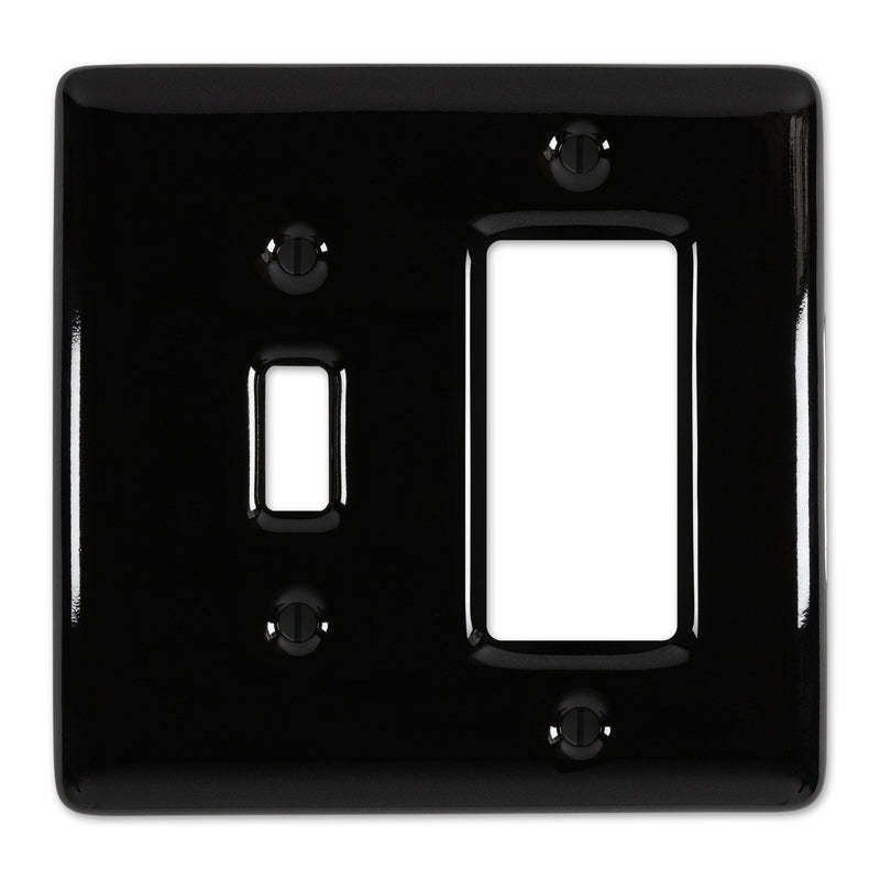 Metro Black Ceramic Toggle / 1 Rocker (GFI)