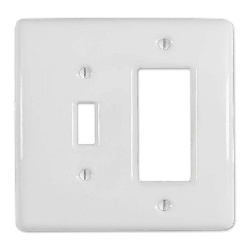 Metro White Ceramic Toggle / 1 Rocker (GFI):Wallplatesonline.com