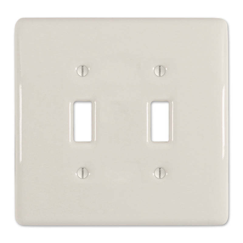Metro Biscuit Ceramic Double Toggle:Wallplatesonline.com