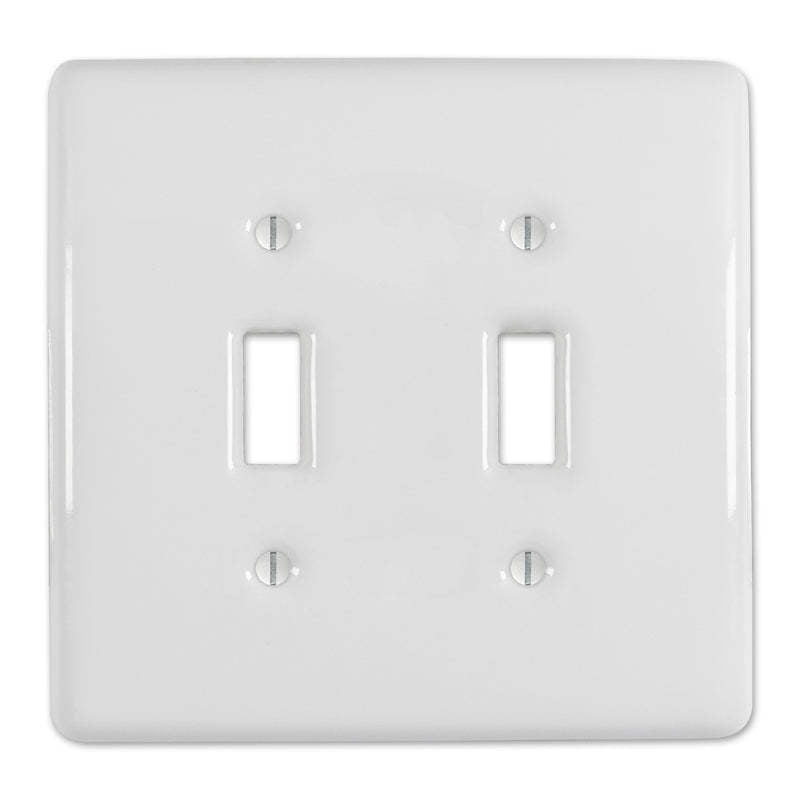 Metro White Ceramic Double Toggle