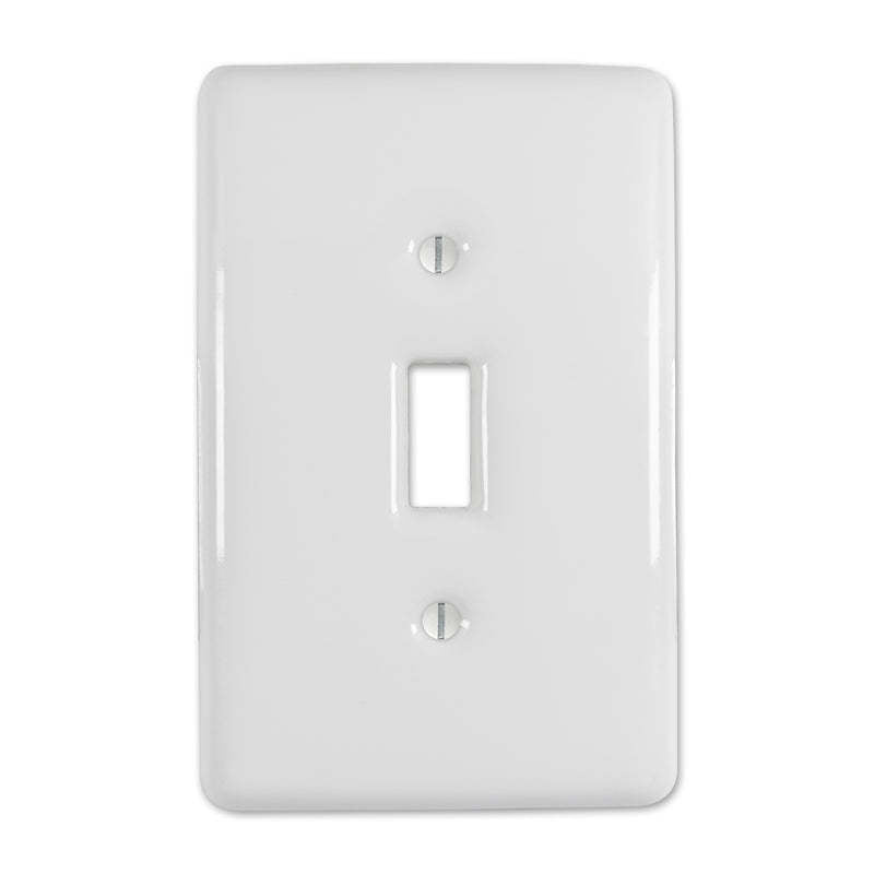 Metro White Ceramic Cover Plates:Wallplatesonline.com