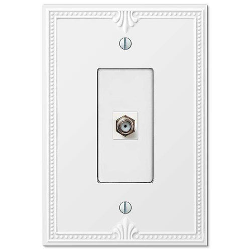 Richmond White 1 Cable TV with Hardware - Wallplatesonline.com