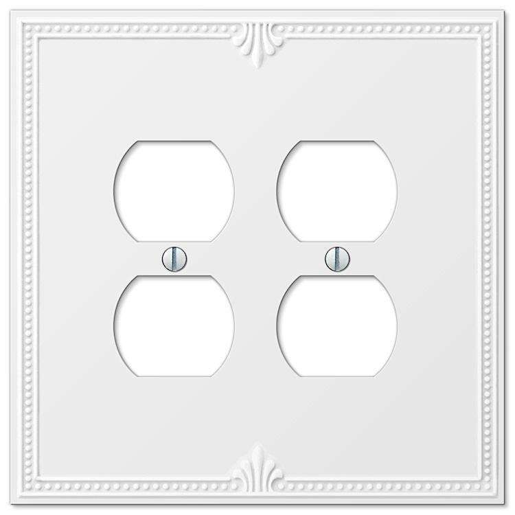 Richmond White 2 Duplex Outlet - Wallplatesonline.com