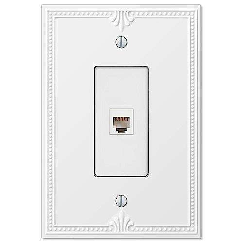 Richmond White 1 Phone Jack with Hardware - Wallplatesonline.com