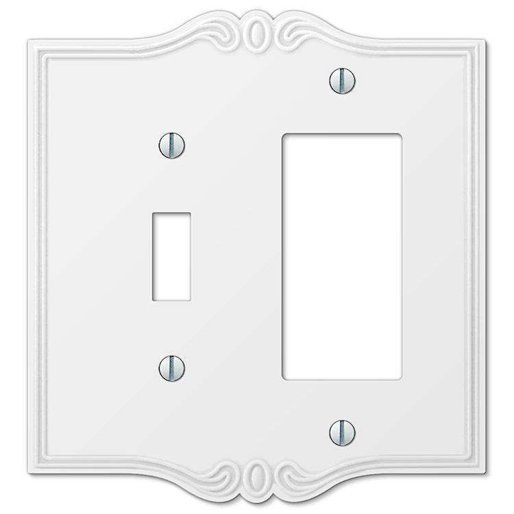 Charleston White Toggle / 1 Rocker (GFI) - Wallplatesonline.com