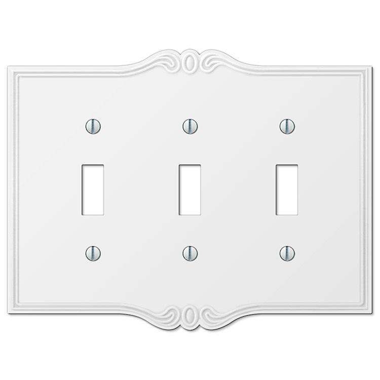 Charleston White Triple Toggle - Wallplatesonline.com