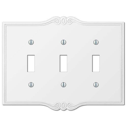 Charleston White Triple Toggle - Wallplatesonline.com