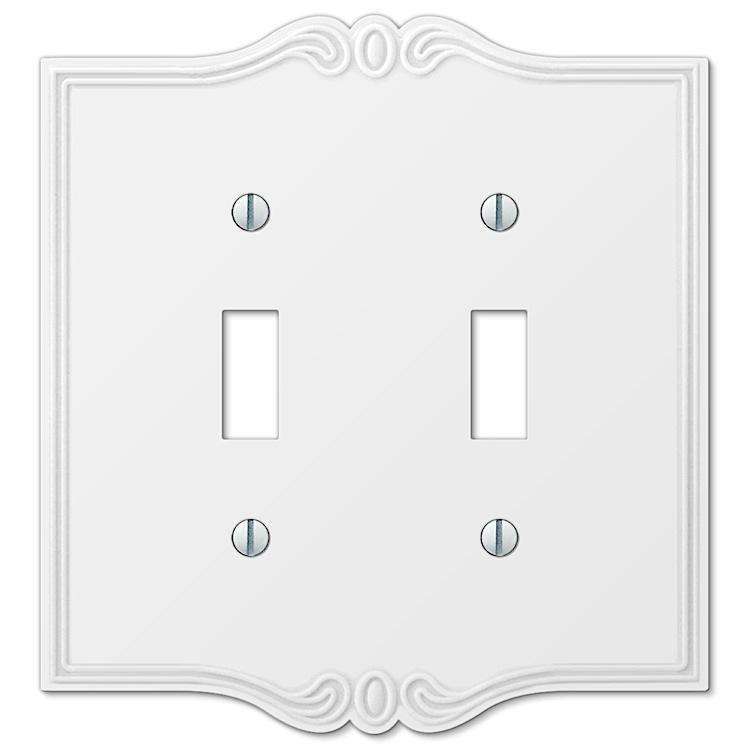 Charleston White Double Toggle - Wallplatesonline.com