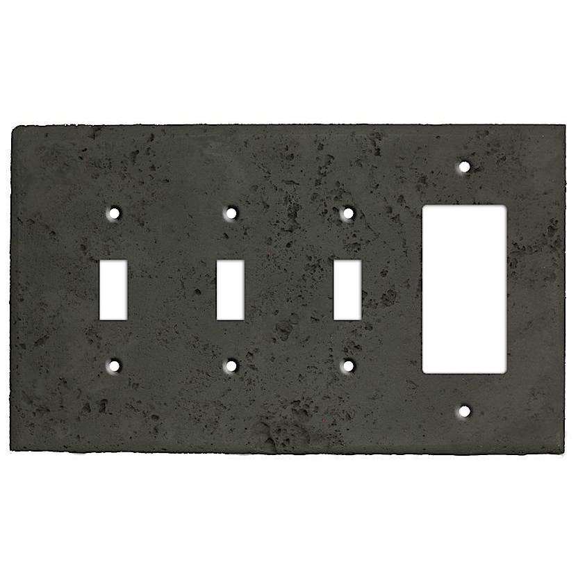 Charcoal Stone 3 Toggle / Rocker Cover Plate