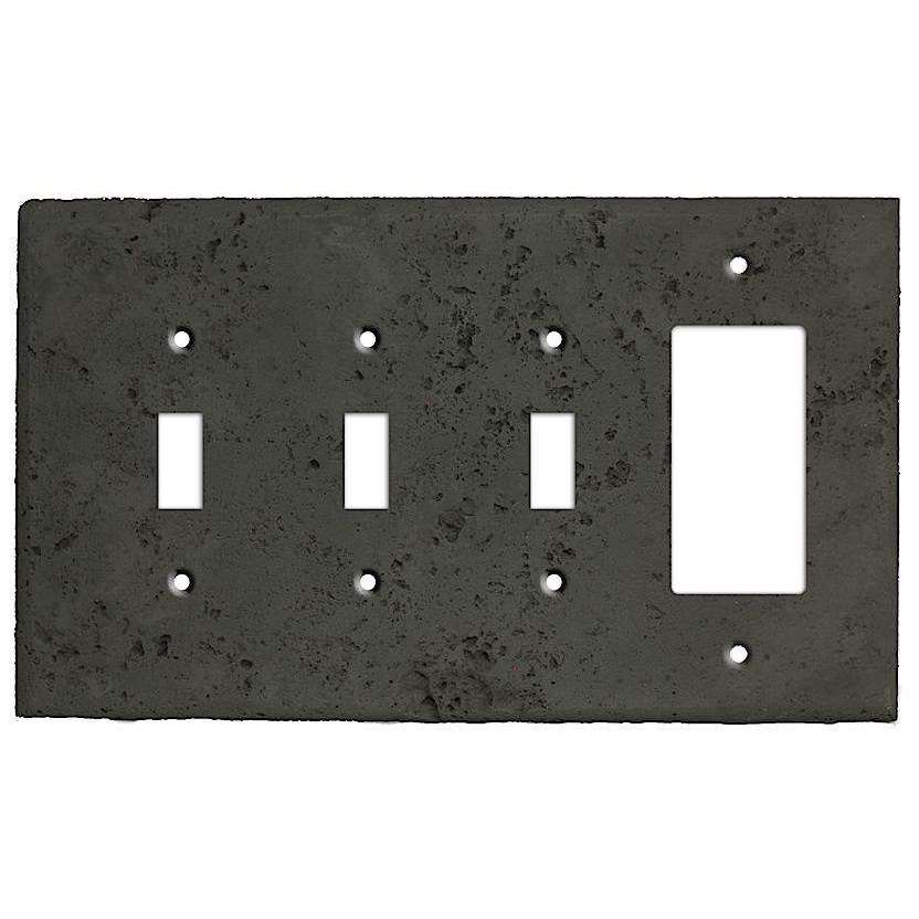 Charcoal Stone 3 Toggle / Rocker Cover Plate - Wallplatesonline.com