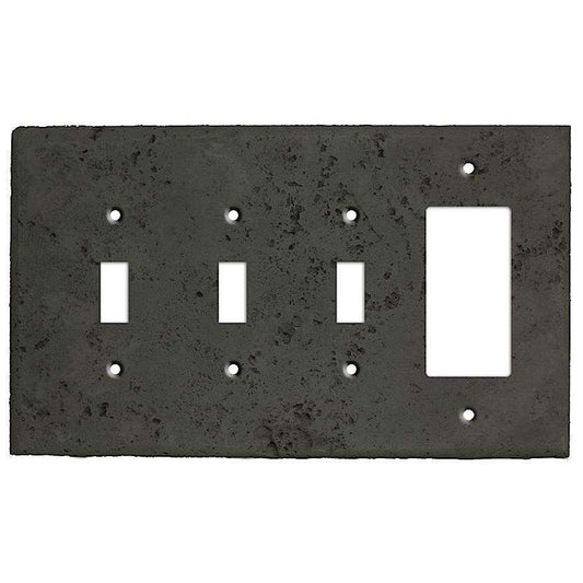 Charcoal Stone 3 Toggle / Rocker Cover Plate - Wallplatesonline.com