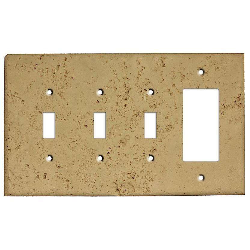 Khaki Stone 3 Toggle / Rocker Cover Plate