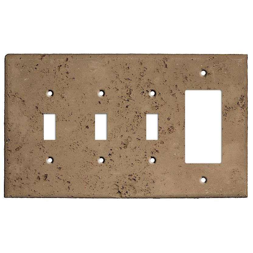 Cocoa Stone 3 Toggle / Rocker Cover Plate