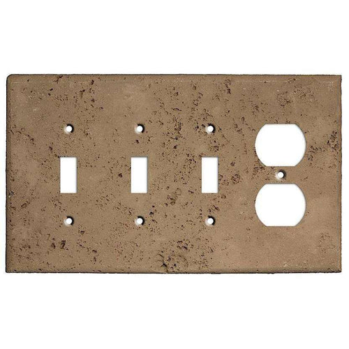 Cocoa Stone 3 Toggle / Duplex Outlet Cover Plate