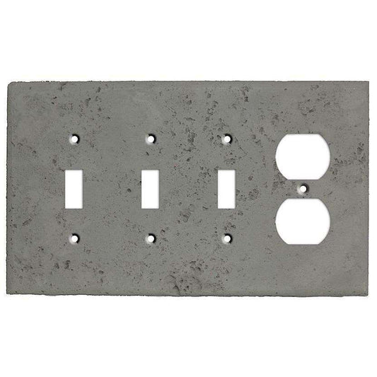 Gray Stone 3 Toggle / Duplex Outlet Cover Plate - Wallplatesonline.com