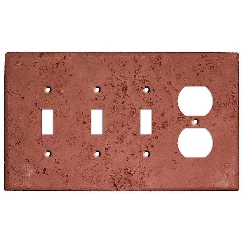Brick Stone 3 Toggle / Duplex Outlet Cover Plate