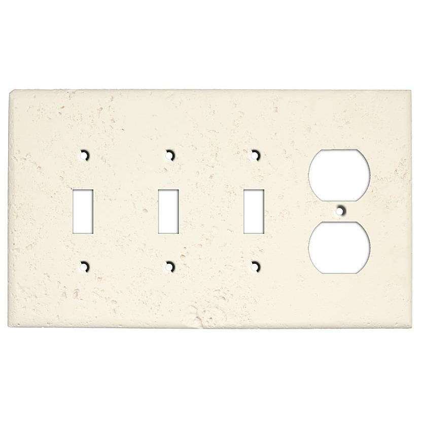 Paintable Stone 3 Toggle / Duplex Outlet Cover Plate