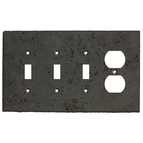 Charcoal Stone 3 Toggle / Duplex Outlet Cover Plate