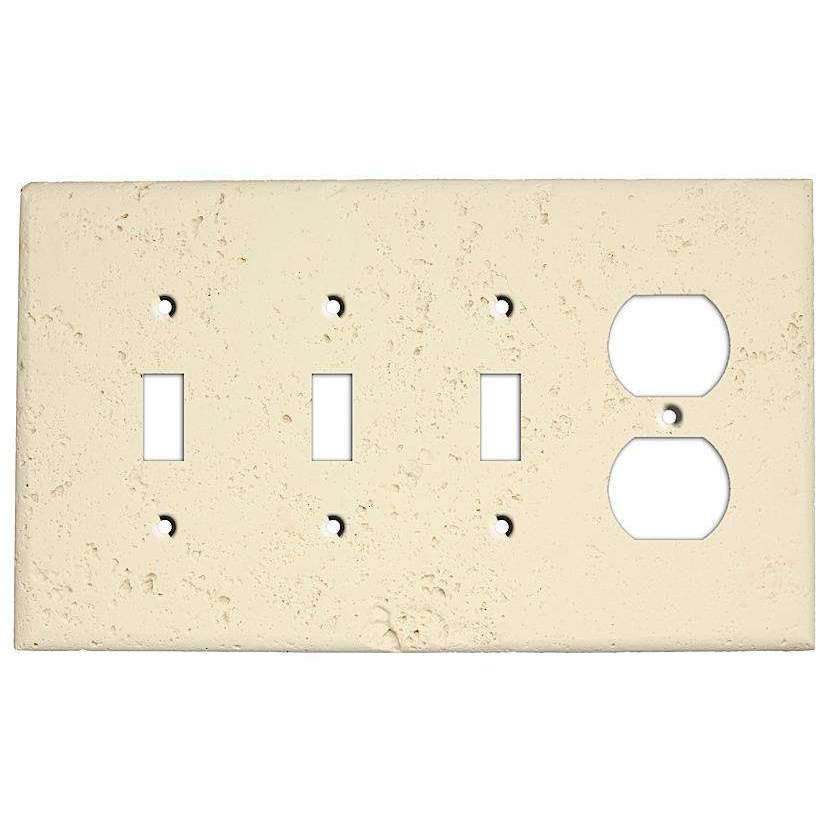 Bone Stone 3 Toggle / Duplex Outlet Cover Plate