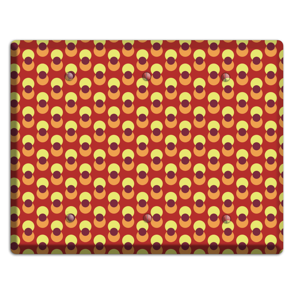 Red Yellow Coral Overlain Dots 3 Blank Wallplate