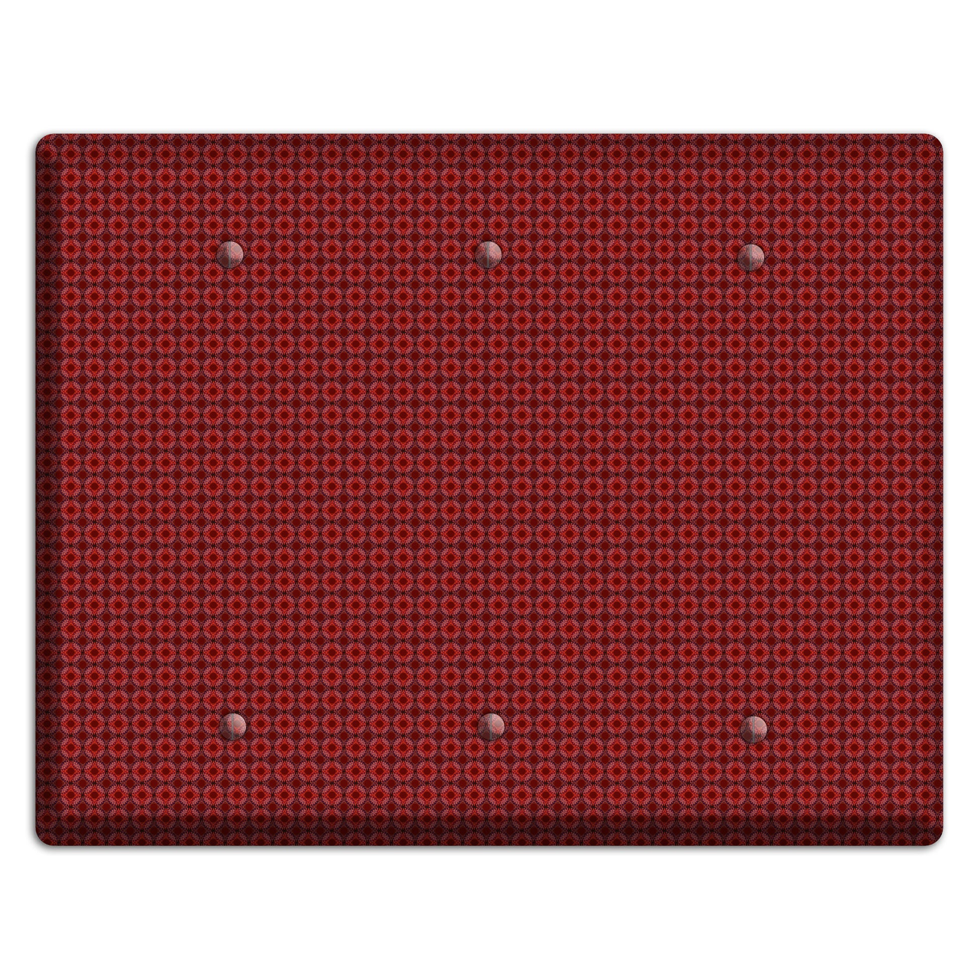 Multi Red Tiled Foulard 3 Blank Wallplate