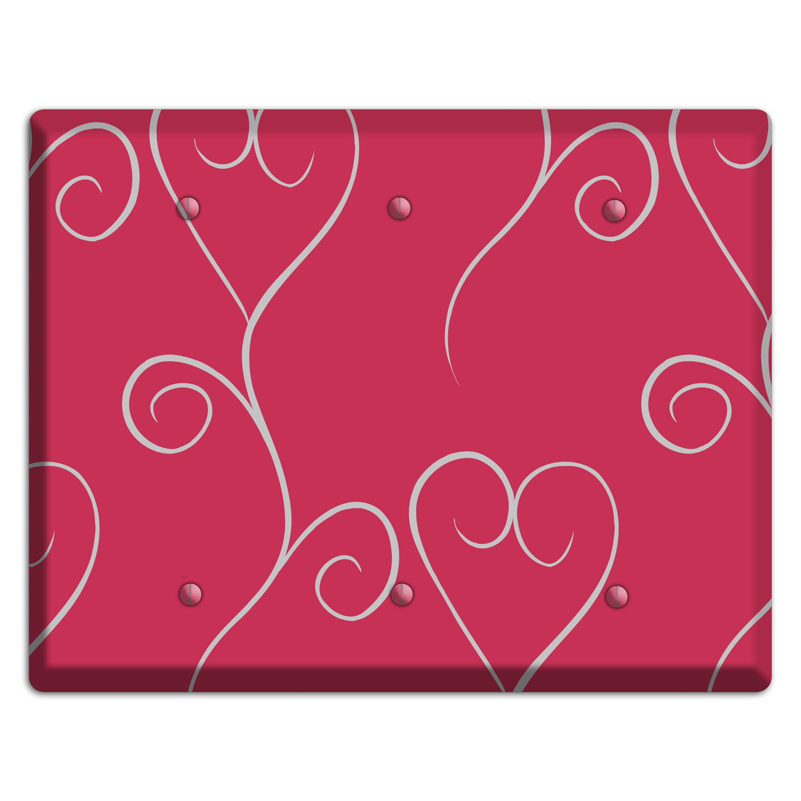 Fuschia Scroll Heart 3 Blank Wallplate