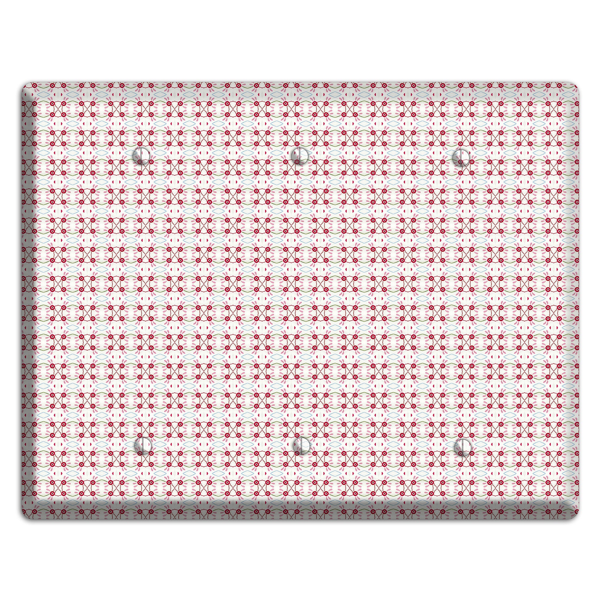 White with Red Ball and Stick Tapestry 3 Blank Wallplate