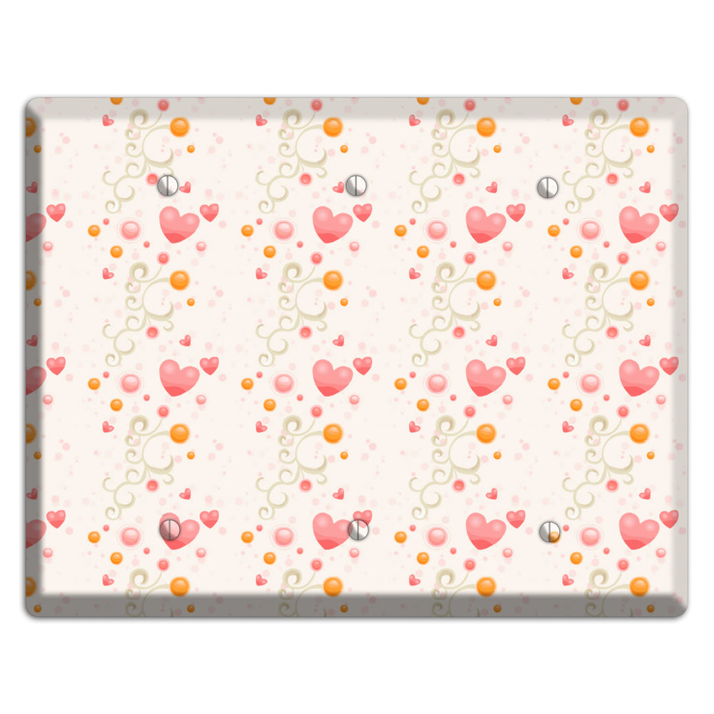Bubbly Hearts 3 Blank Wallplate