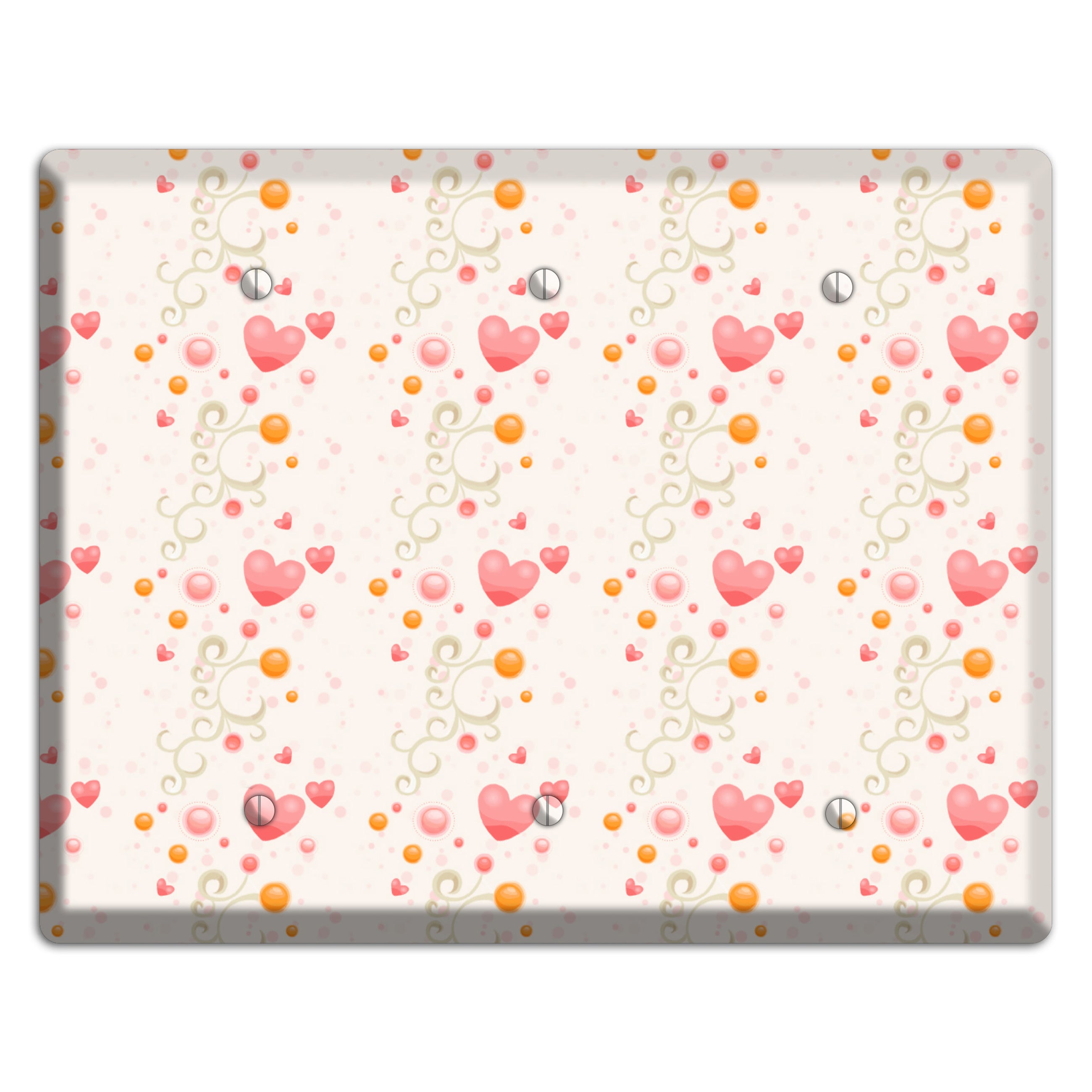 Bubbly Hearts 3 Blank Wallplate