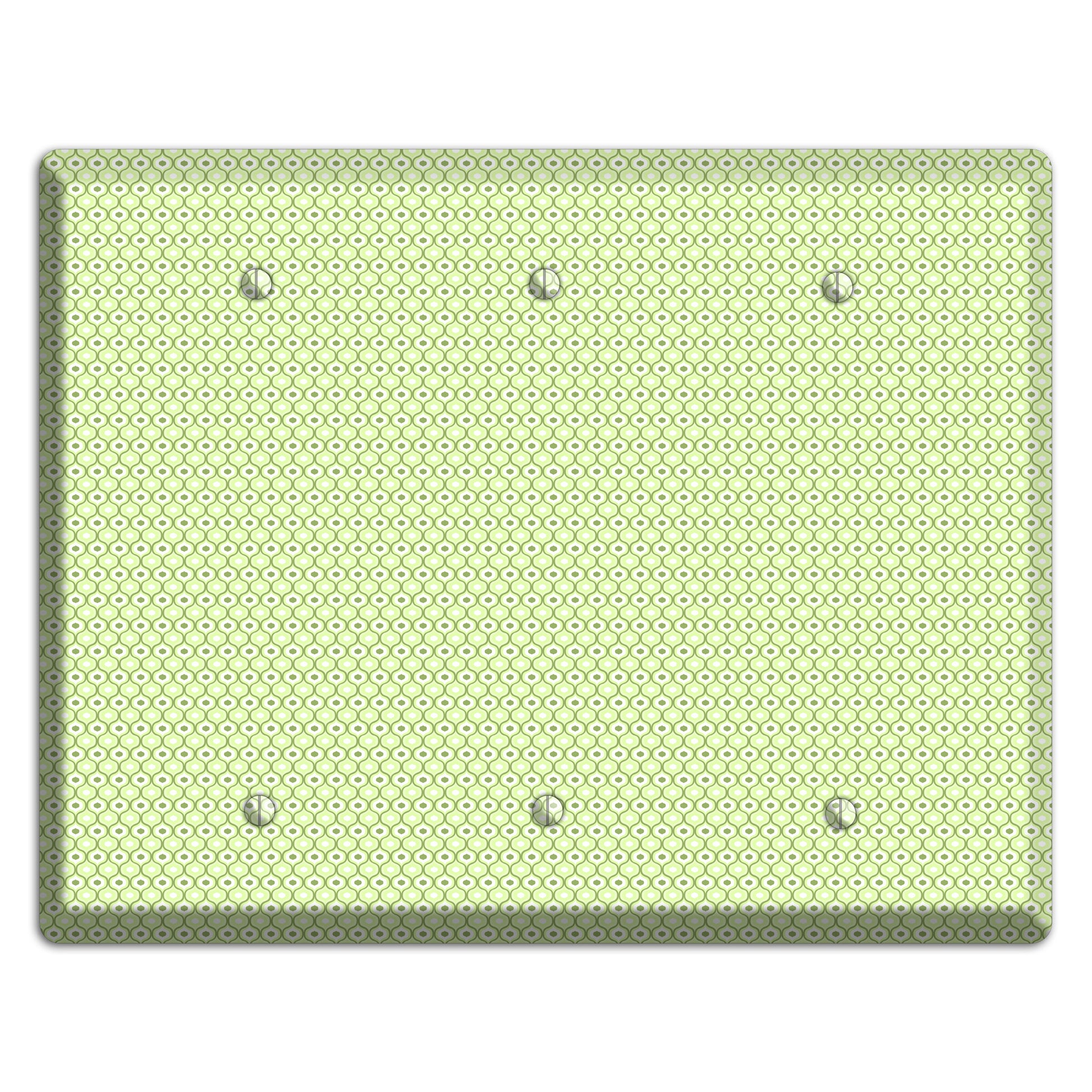Multi Green Tiny Double Scallop 3 Blank Wallplate