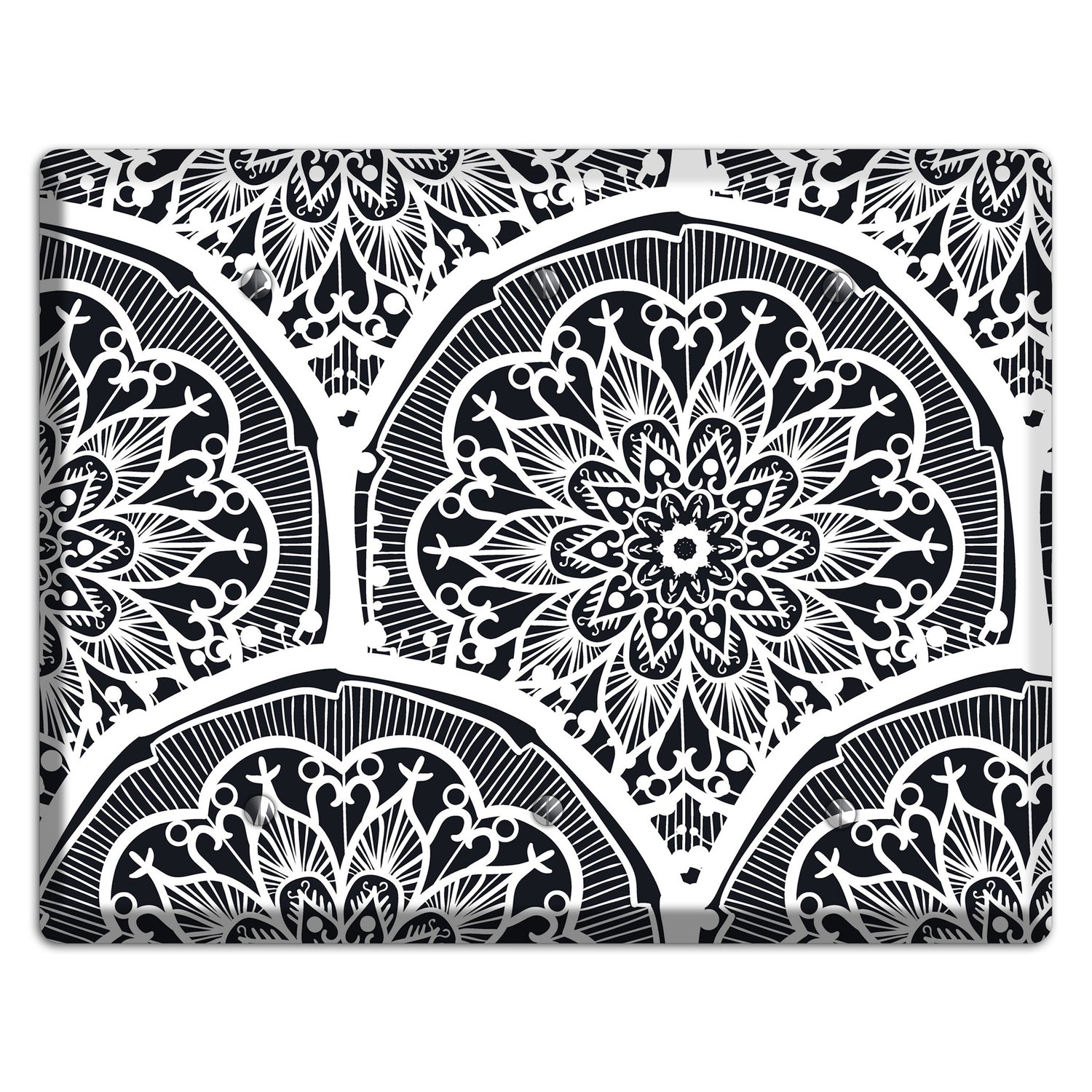 Mandala Black and White Style O Cover Plates 3 Blank Wallplate