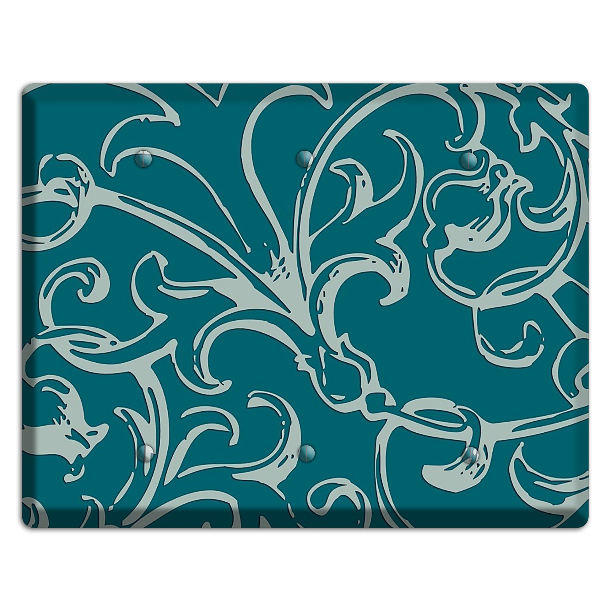 Victorian Teal 3 Blank Wallplate