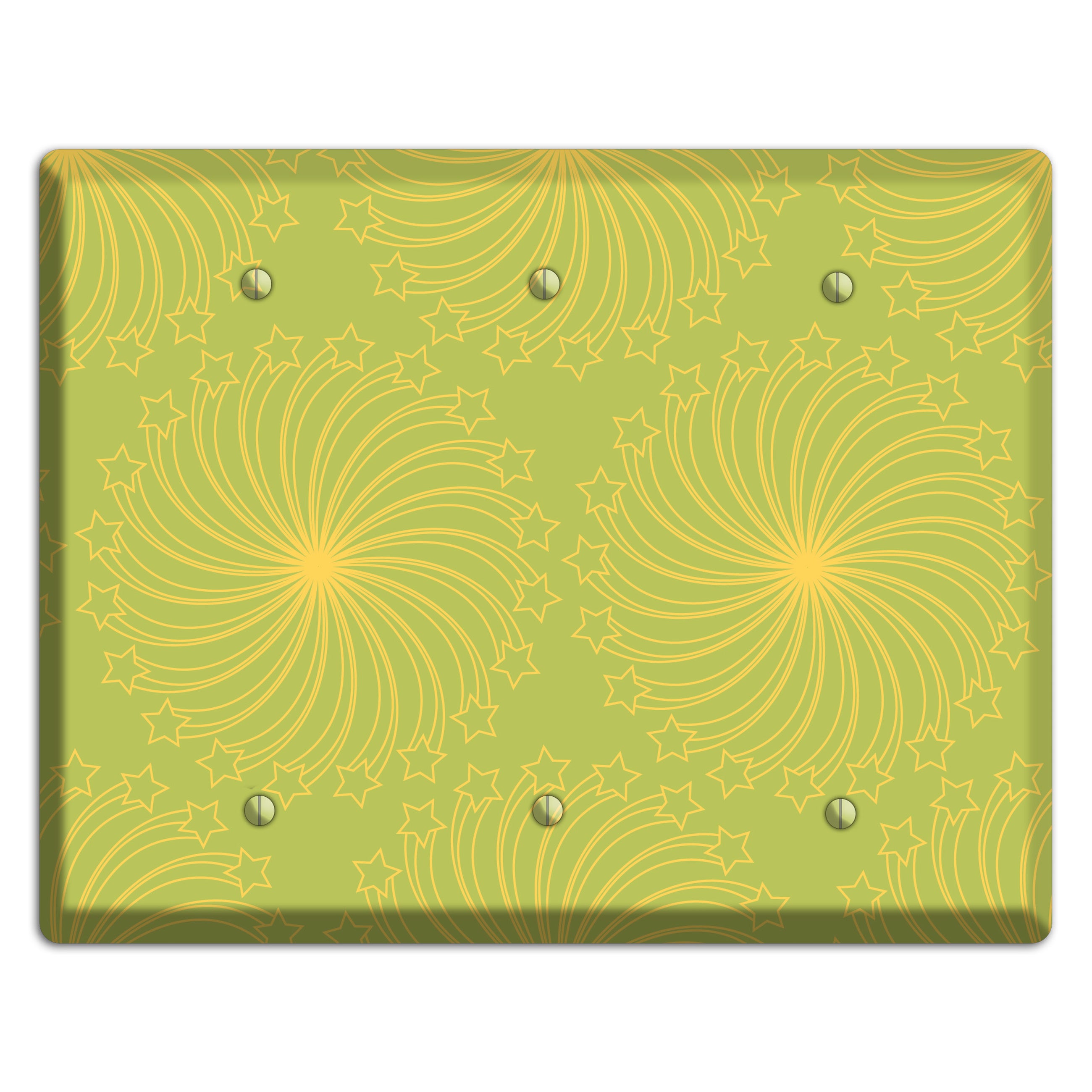 Multi Lime Star Swirl 3 Blank Wallplate