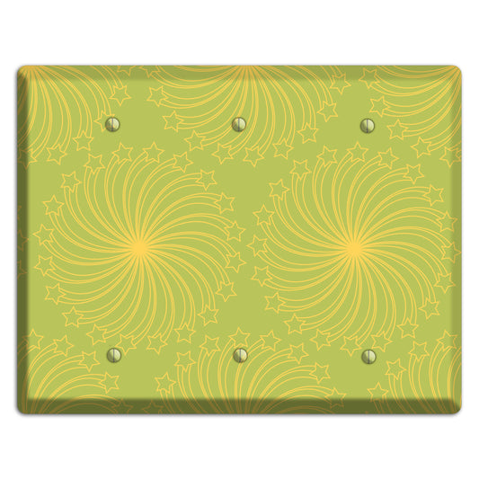 Multi Lime Star Swirl 3 Blank Wallplate