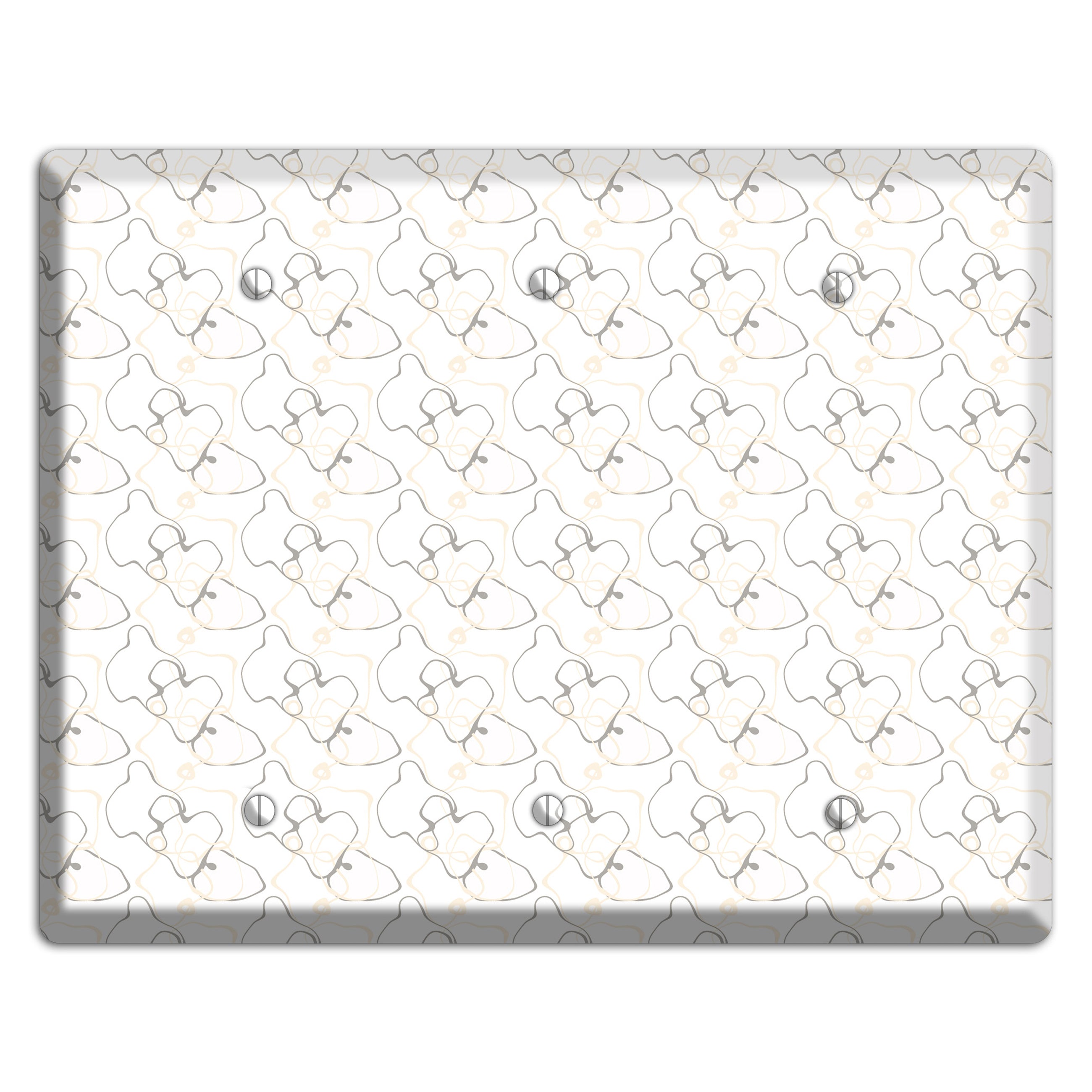 White with Irregular Circles 3 Blank Wallplate