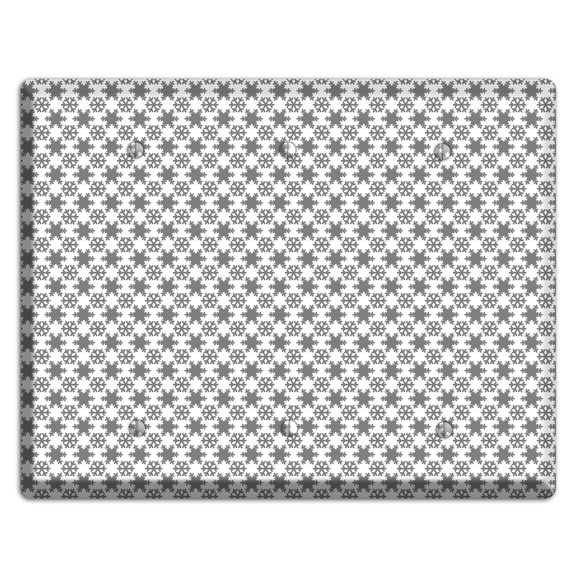 Grey Snowflakes 3 Blank Wallplate