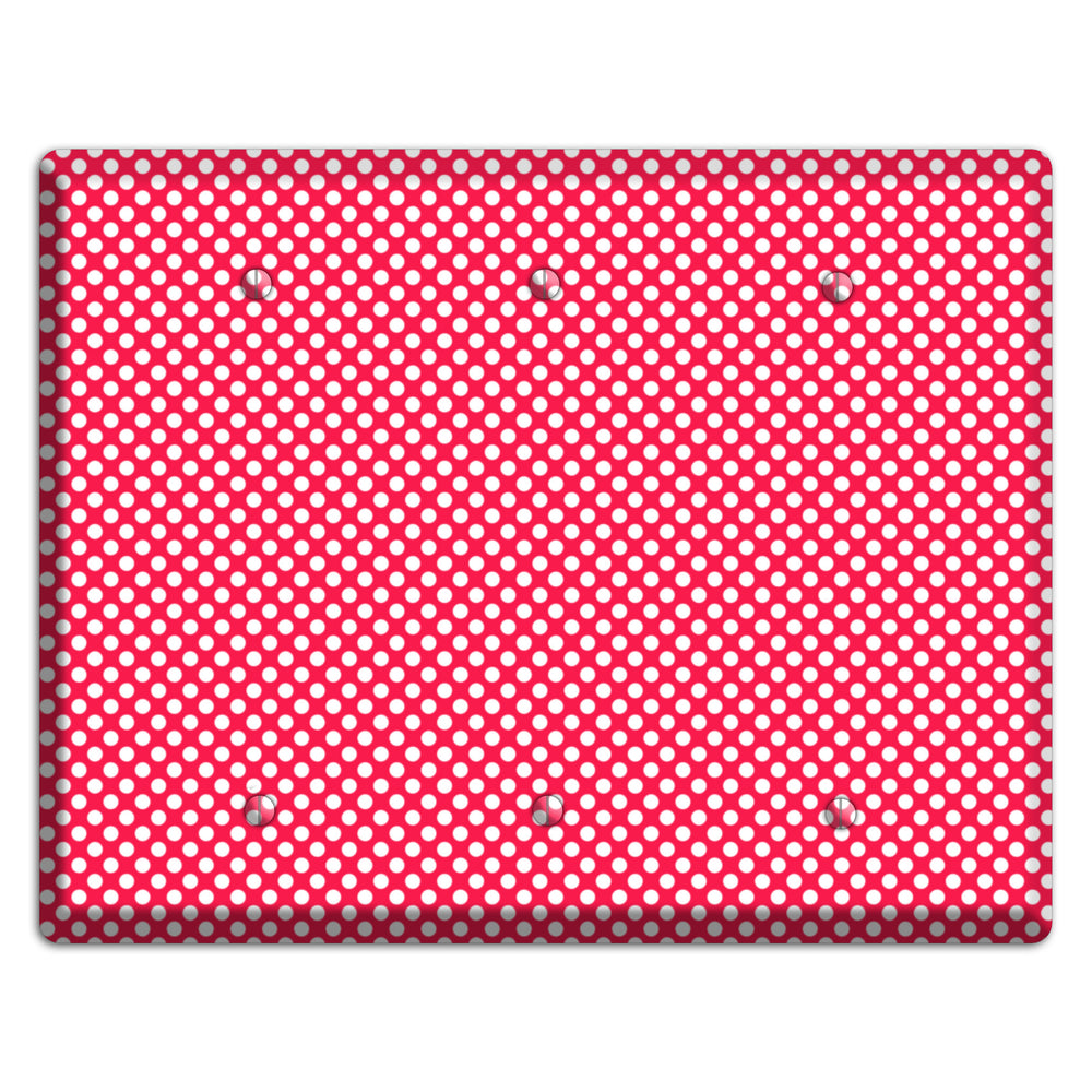 Fuschia with Pink Tiny Polka Dots 3 Blank Wallplate