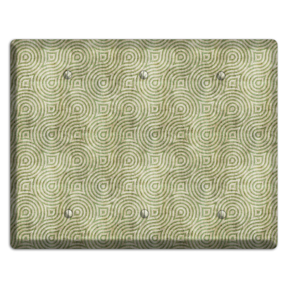 Light Green Swirl 3 Blank Wallplate