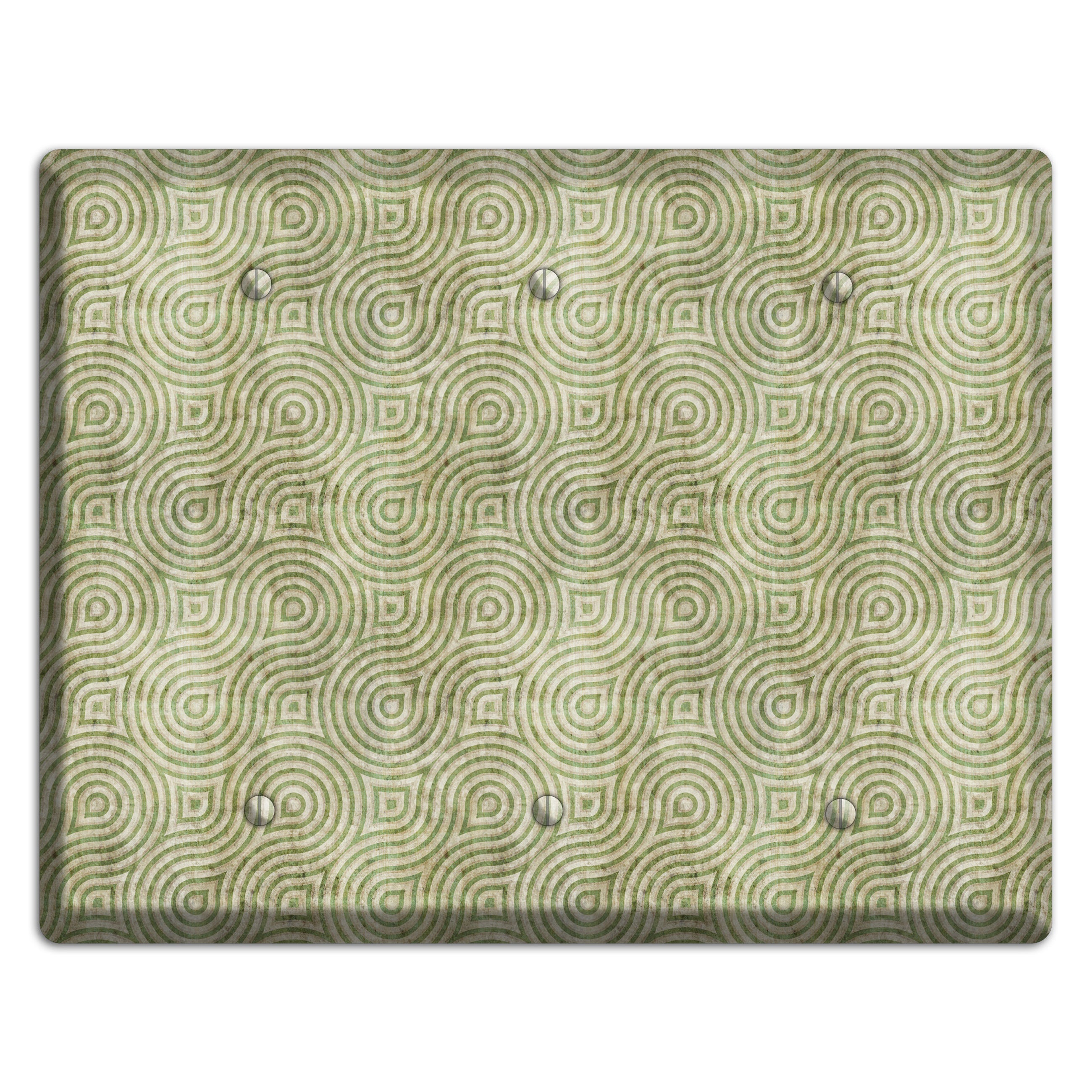 Light Green Swirl 3 Blank Wallplate