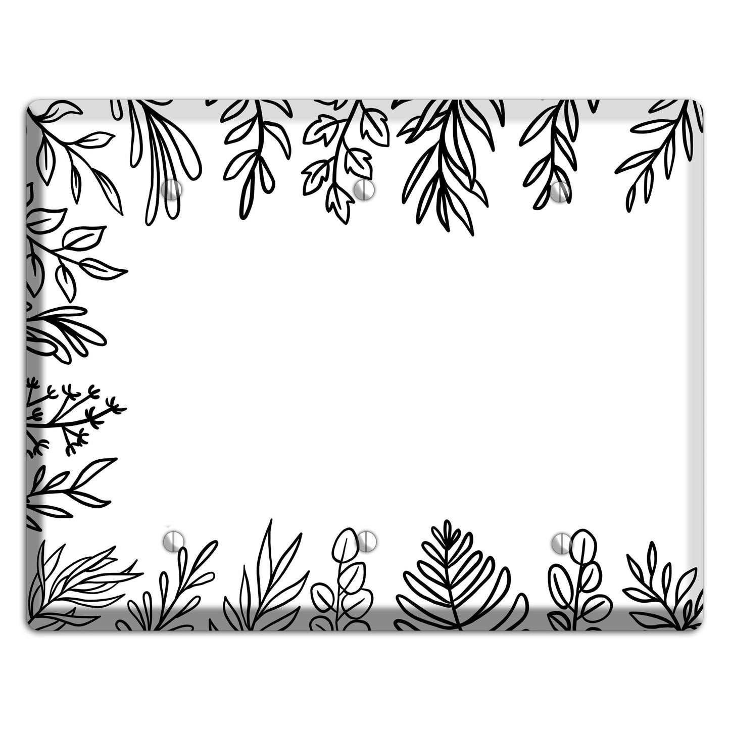 Hand-Drawn Floral 39 3 Blank Wallplate