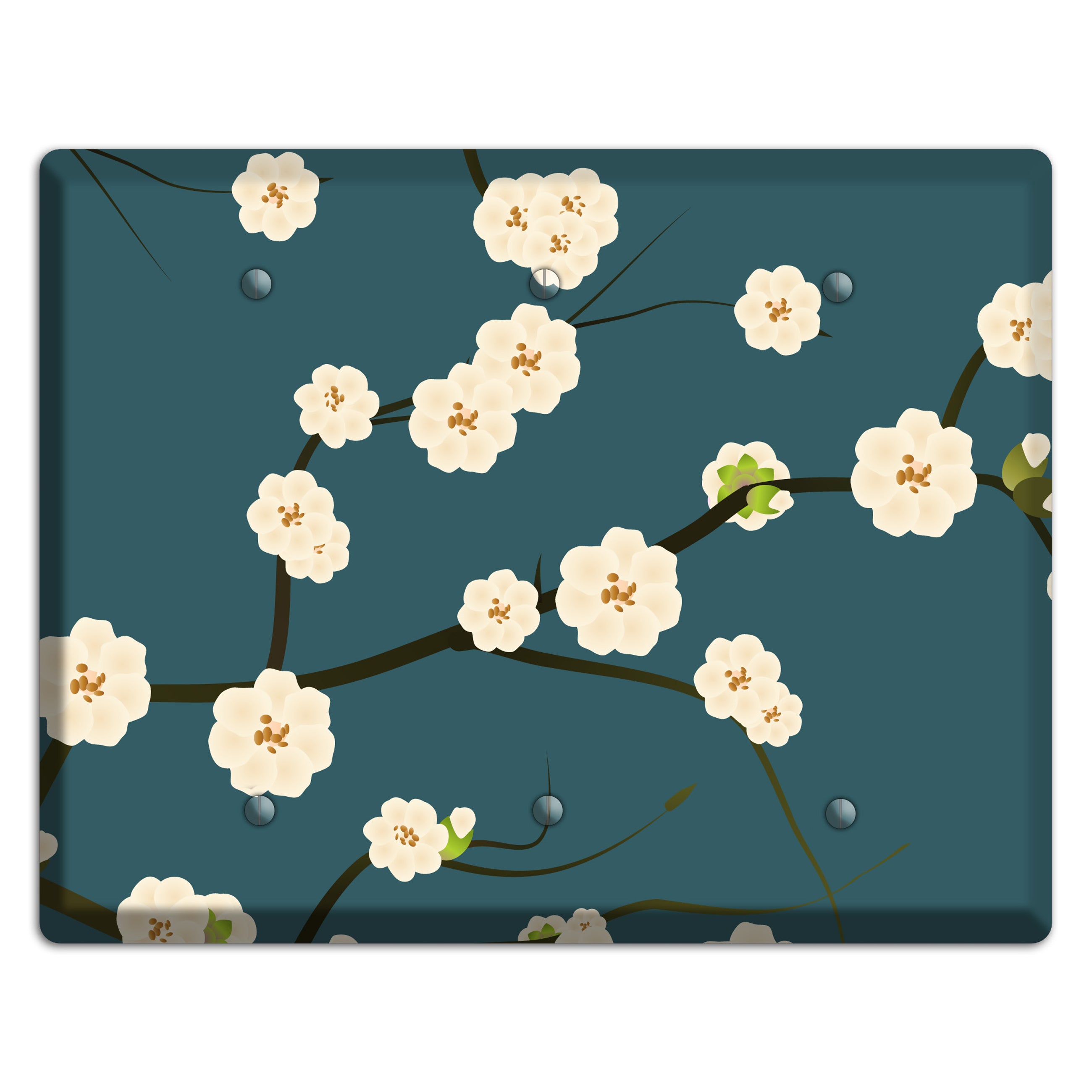 Blue Cherry Blossoms 3 Blank Wallplate
