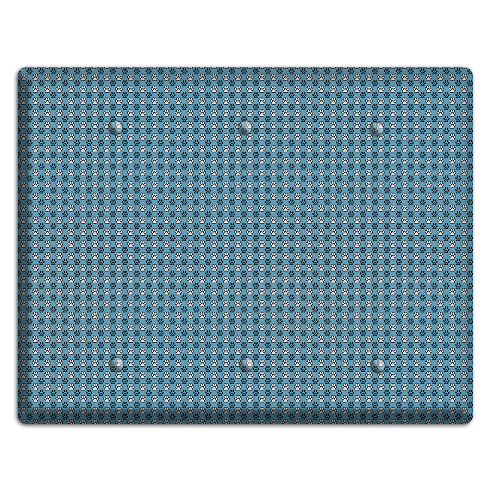Blue Paw Prints 3 Blank Wallplate